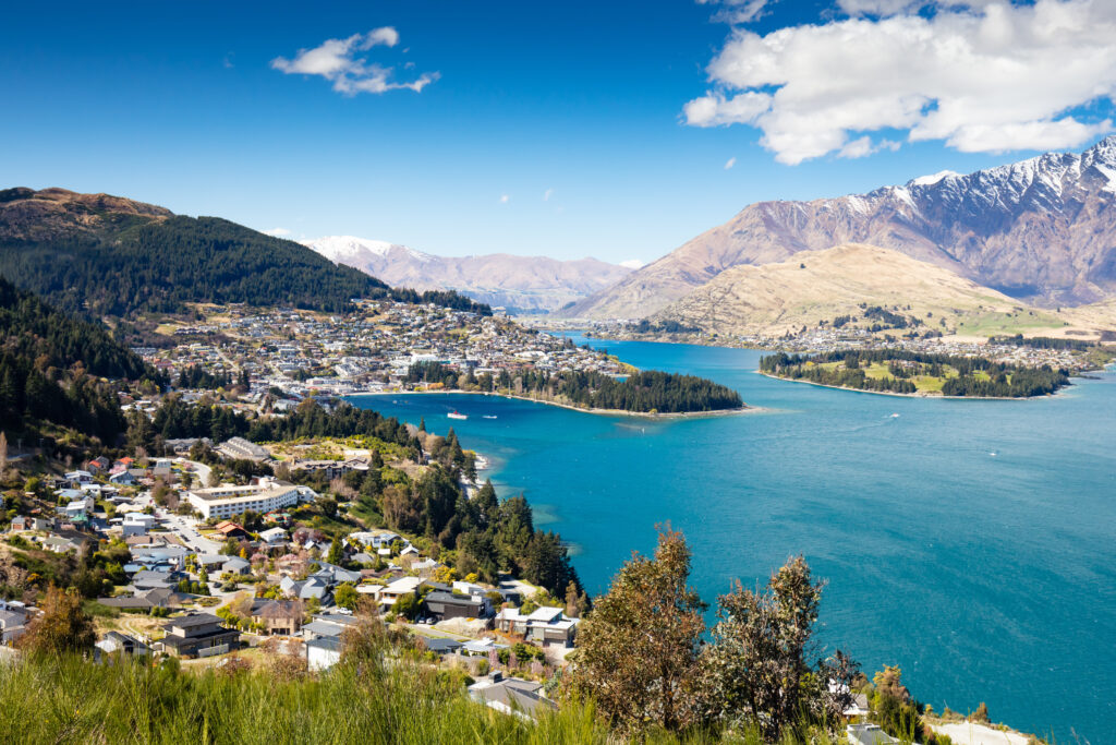 Vedere aeriana a Queenstown, Noua Zeelanda